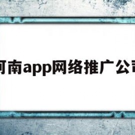 河南app网络推广公司(河南app网络推广公司排名)