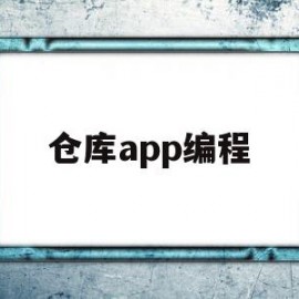 仓库app编程(仓库软件使用教程)