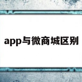 app与微商城区别(微商和微商城)