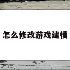 怎么修改游戏建模(怎么修改游戏建模时间)