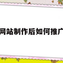 网站制作后如何推广(自己做的网站怎么推广)