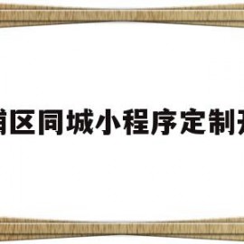 新浦区同城小程序定制开发的简单介绍