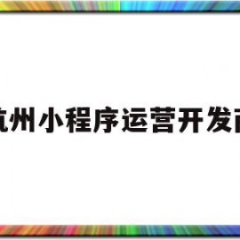 杭州小程序运营开发商(杭州小程序运营开发商排名)