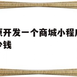 太原开发一个商城小程序要多少钱(太原开发一个商城小程序要多少钱人民币)