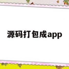 源码打包成app(源码打包成app工具下载)