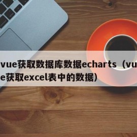 vue获取数据库数据echarts（vue获取excel表中的数据）