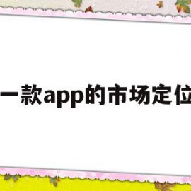 一款app的市场定位(一个app的市场定位怎么写)