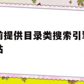 目前提供目录类搜索引擎的网站(目前提供目录类搜索引擎的网站有)