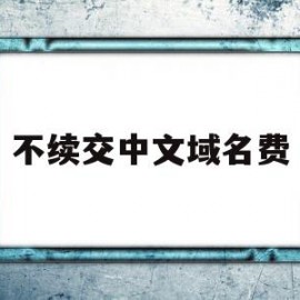 不续交中文域名费的简单介绍