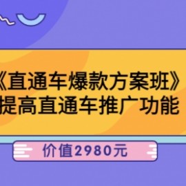 爱上黄昏《直通车爆款方案班》提高直通车推广功能：价值2980元