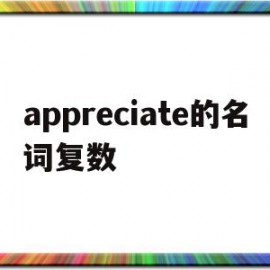 appreciate的名词复数(appreciation有复数吗)