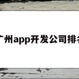 广州app开发公司排名(广州app软件开发公司)