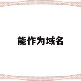 能作为域名(域名可以做什么用)