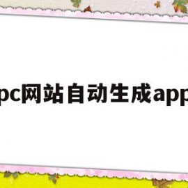 pc网站自动生成app的简单介绍