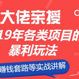 大佬亲授：2019年各类项目的暴利玩法，套路等实战讲解