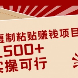 简单复制粘贴赚钱项目，日入500+，已测试可行