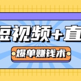 短视频+直播爆单赚钱术，0基础0粉丝 当天开播当天赚 月赚2万（附资料包）