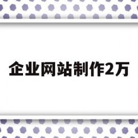 企业网站制作2万(制作公司网站大概多少钱)