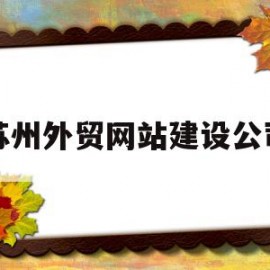 苏州外贸网站建设公司(苏州外贸网站推广)