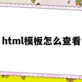 html模板怎么查看(如何查看html代码)