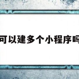 可以建多个小程序吗(可以建多个小程序吗手机)