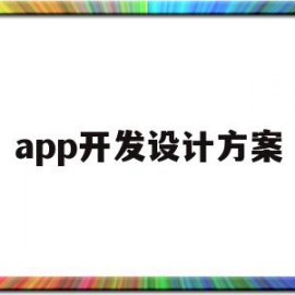 app开发设计方案(app开发设计方案怎么做)