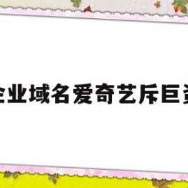 企业域名爱奇艺斥巨资的简单介绍