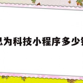 思为科技小程序多少钱的简单介绍