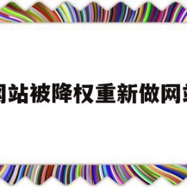 网站被降权重新做网站(网站降权恢复方法花200买的经验)