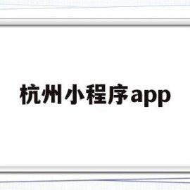 杭州小程序app(杭州小程序开发报价)