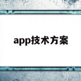 app技术方案(app功能实现技术方案怎么写)