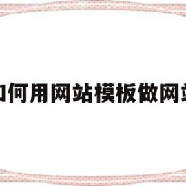 如何用网站模板做网站(如何用网站模板做网站推广)