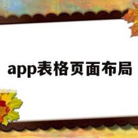 app表格页面布局(表格页面布局标准格式)