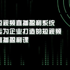 《短视频直播盈利系统》专为企业打造的短视频直播盈利课