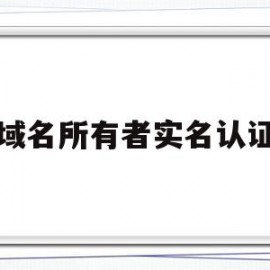 域名所有者实名认证(域名所有者实名认证是什么)