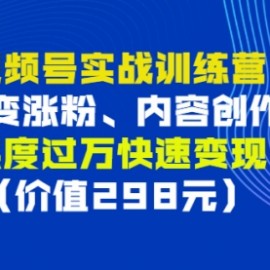 视频号实战训练营，裂变涨粉、内容创作、热度过万快速变现