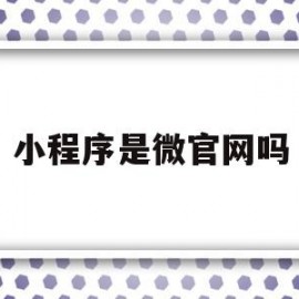 小程序是微官网吗(微信小程序是官方的吗)