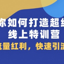 教你如何打造超级IP线上特训营，抖音流量红利，快速引流涨粉