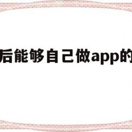 然后能够自己做app的公司(然后能够自己做app的公司有哪些)