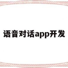 语音对话app开发的简单介绍