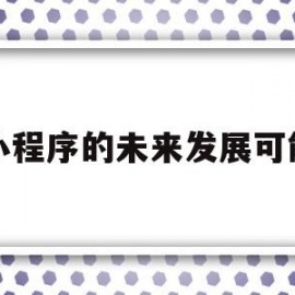 小程序的未来发展可能(微信小程序的未来发展方向)