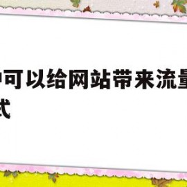 5种可以给网站带来流量的方式(5种可以给网站带来流量的方式是什么)