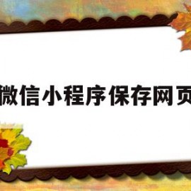 微信小程序保存网页(微信小程序怎么保存文件)