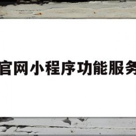 官网小程序功能服务(官网小程序功能服务在哪)