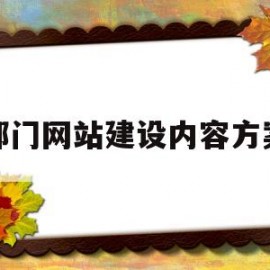 部门网站建设内容方案(网站建设 方案)