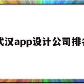 武汉app设计公司排名(武汉app设计公司排名)