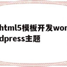 html5模板开发wordpress主题的简单介绍