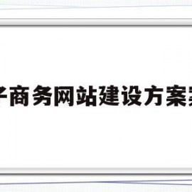 电子商务网站建设方案案例(电子商务网站的建设流程是怎么样的)