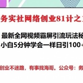 务实社网创81之13：利用AI数字人实现全网霸屏最牛引流，小白实现被动日加100粉