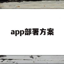 app部署方案(软件开发中部署是什么意思)